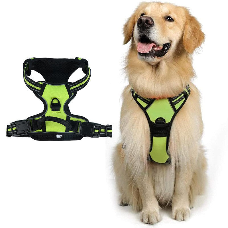 Reflective dog leash vest style