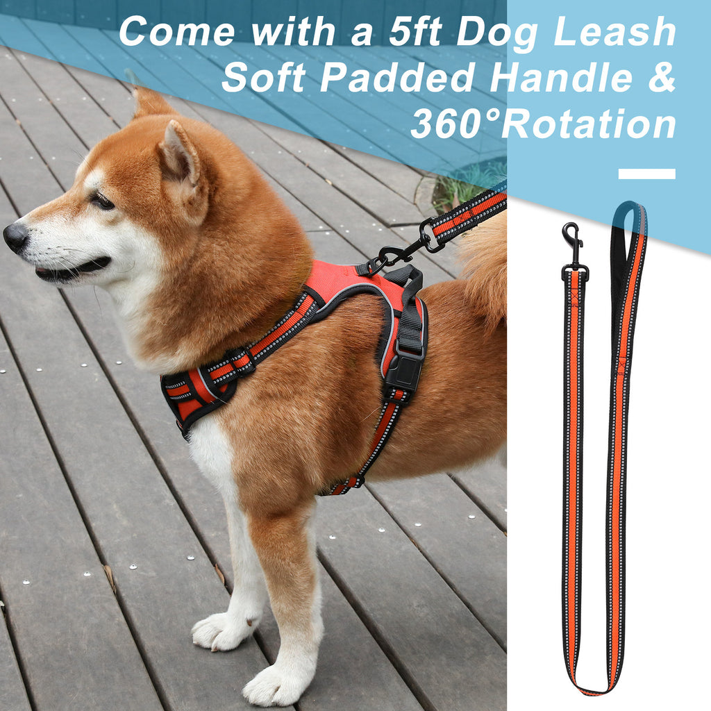 Reflective dog leash vest style