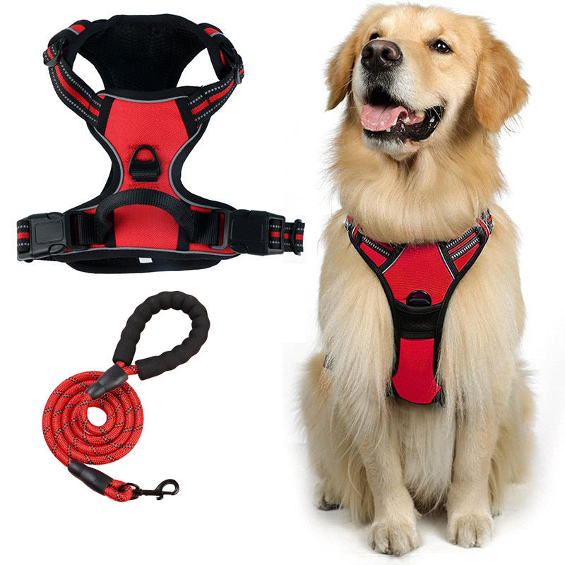 Reflective dog leash vest style