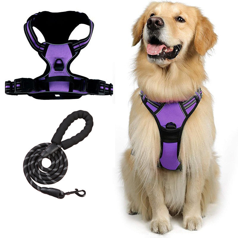 Reflective dog leash vest style