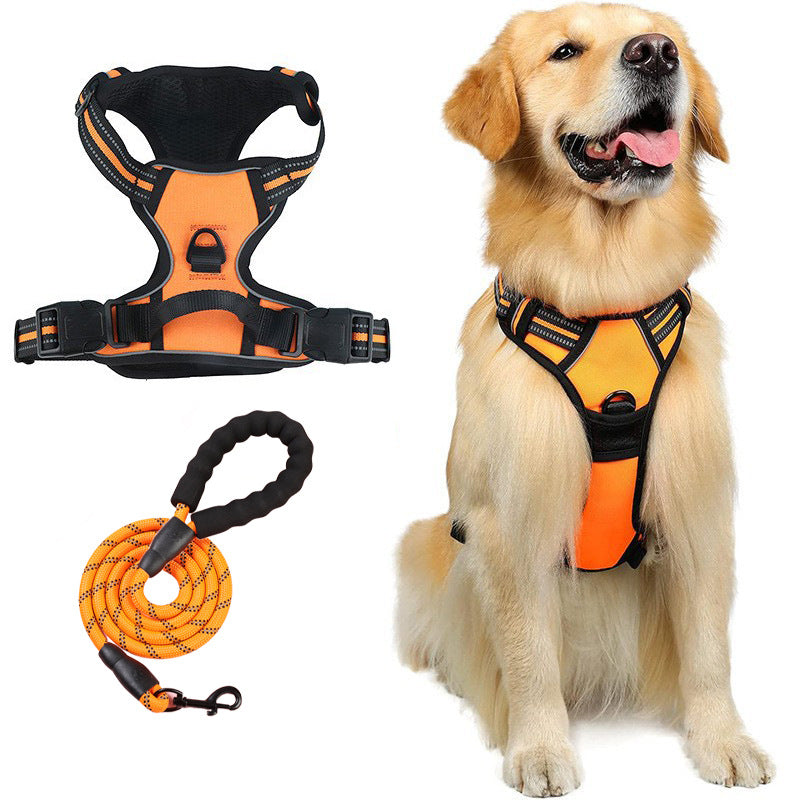 Reflective dog leash vest style