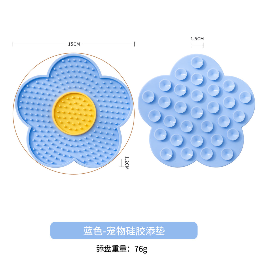 🌻 Sunflower Dual-Color Lick Mat – Anti-Anxiety, Slow Feeder, Non-Slip Base 🍽️🐱