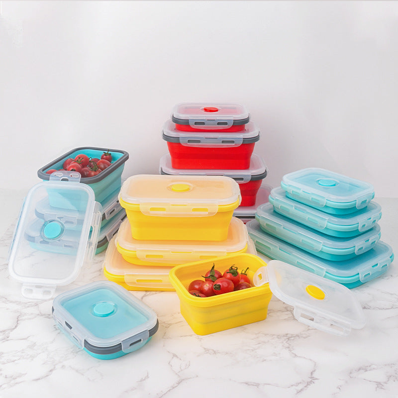 Foldable silicone lunch boxes