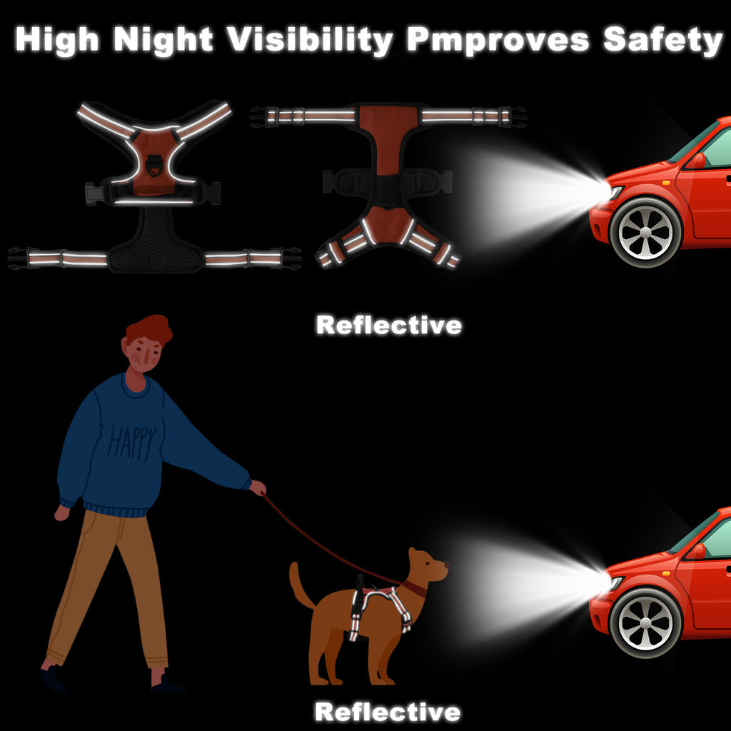 Reflective dog leash vest style