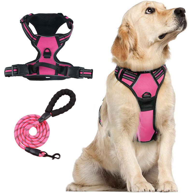 Reflective dog leash vest style