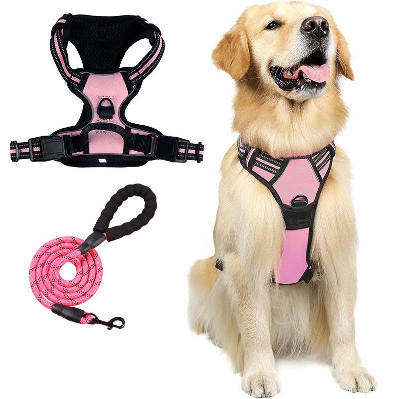 Reflective dog leash vest style