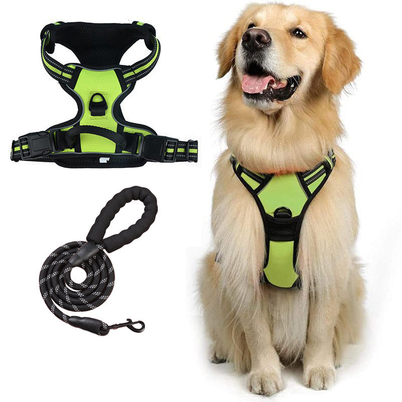 Reflective dog leash vest style