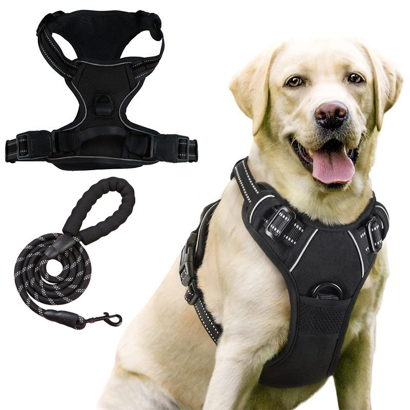 Reflective dog leash vest style