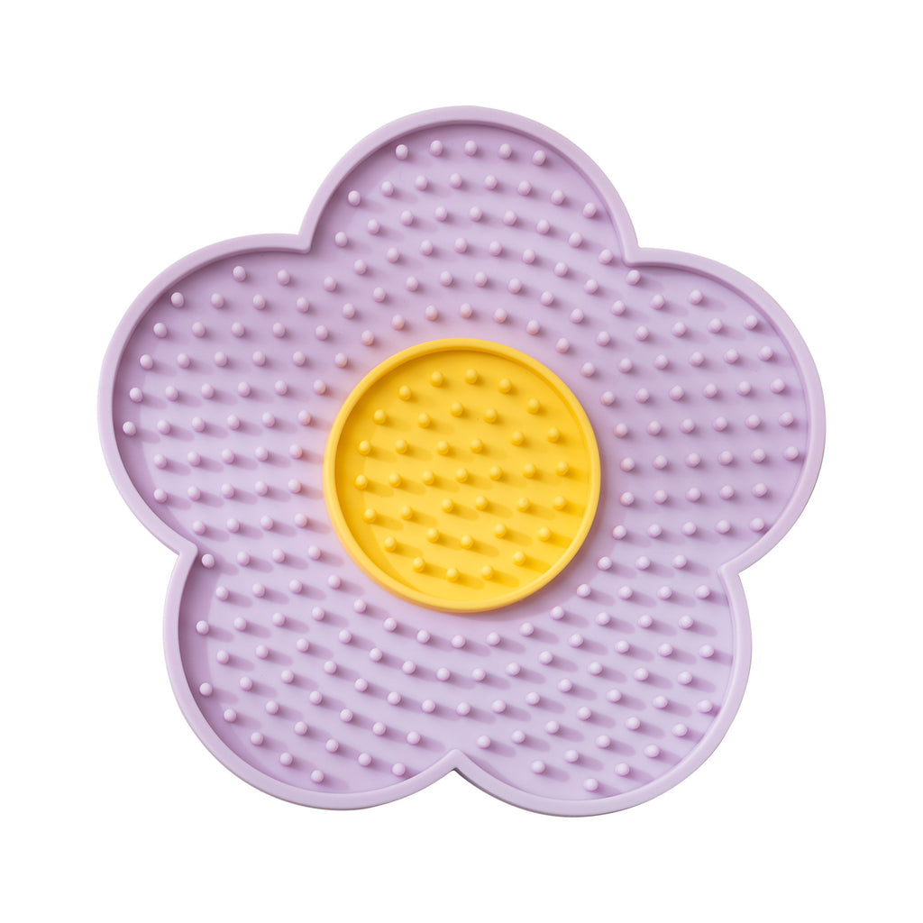 🌻 Sunflower Dual-Color Lick Mat – Anti-Anxiety, Slow Feeder, Non-Slip Base 🍽️🐱