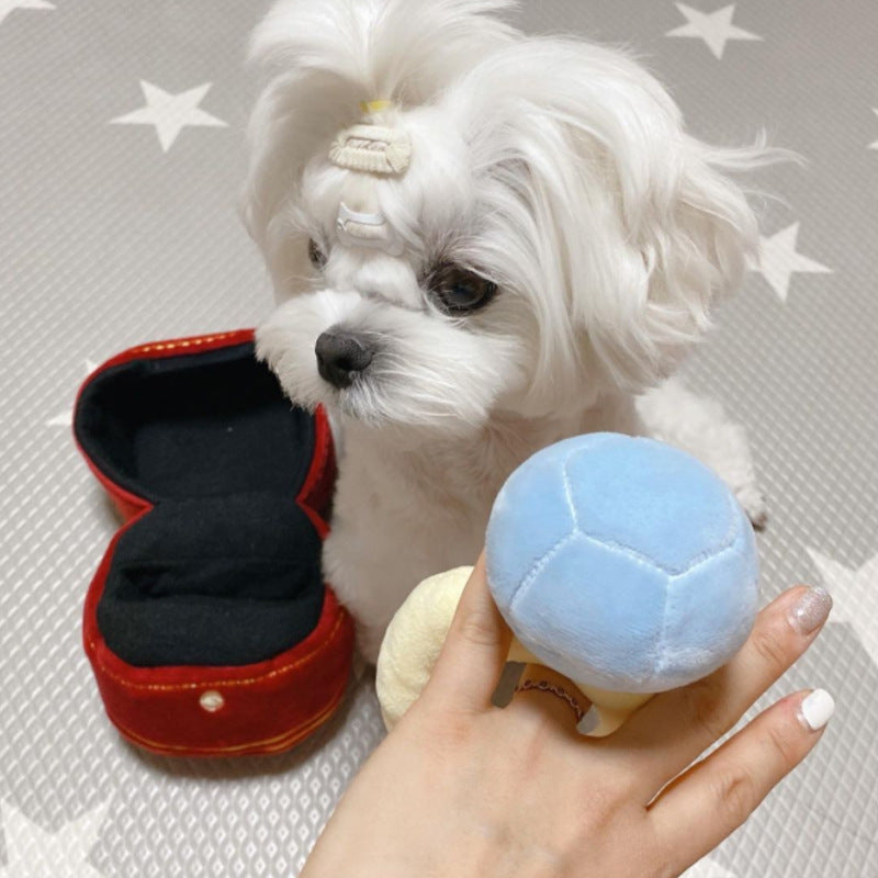 Korean diamond ring set dog toy