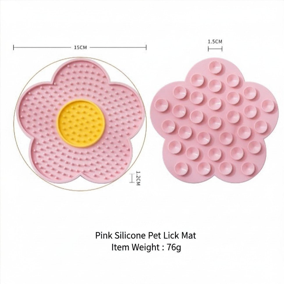 🌻 Sunflower Dual-Color Lick Mat – Anti-Anxiety, Slow Feeder, Non-Slip Base 🍽️🐱