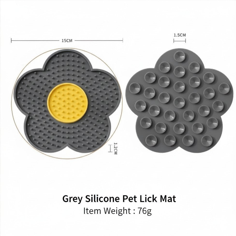 🌻 Sunflower Dual-Color Lick Mat – Anti-Anxiety, Slow Feeder, Non-Slip Base 🍽️🐱
