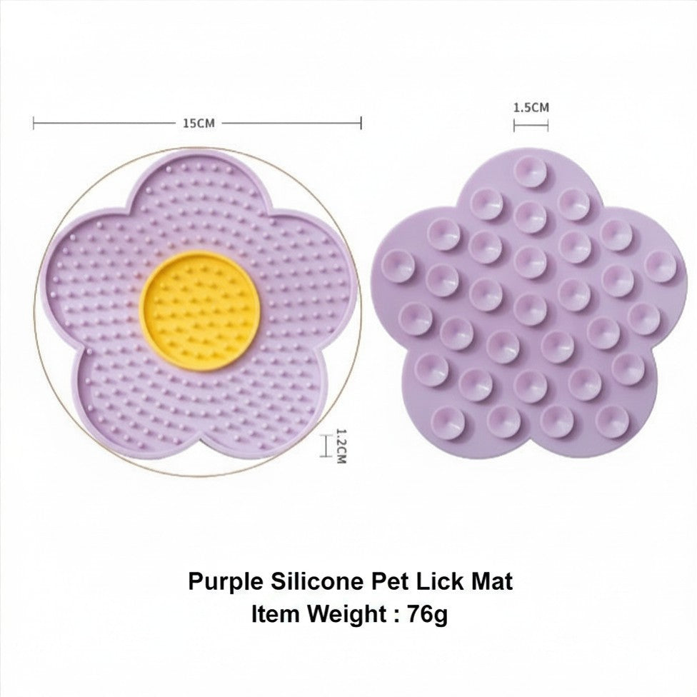 🌻 Sunflower Dual-Color Lick Mat – Anti-Anxiety, Slow Feeder, Non-Slip Base 🍽️🐱